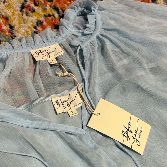 Before You Collection | NWT Saltwater chiffon top 2 piece Small baby blue - Picture 5 of 7
